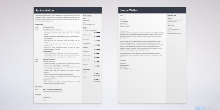 ensemble de curriculum vitae et lettre de motivation