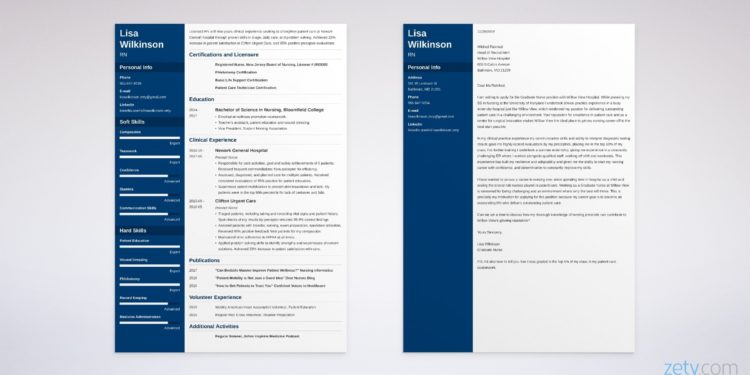 nouveau curriculum vitae et lettre de motivation d'infirmière diplômée